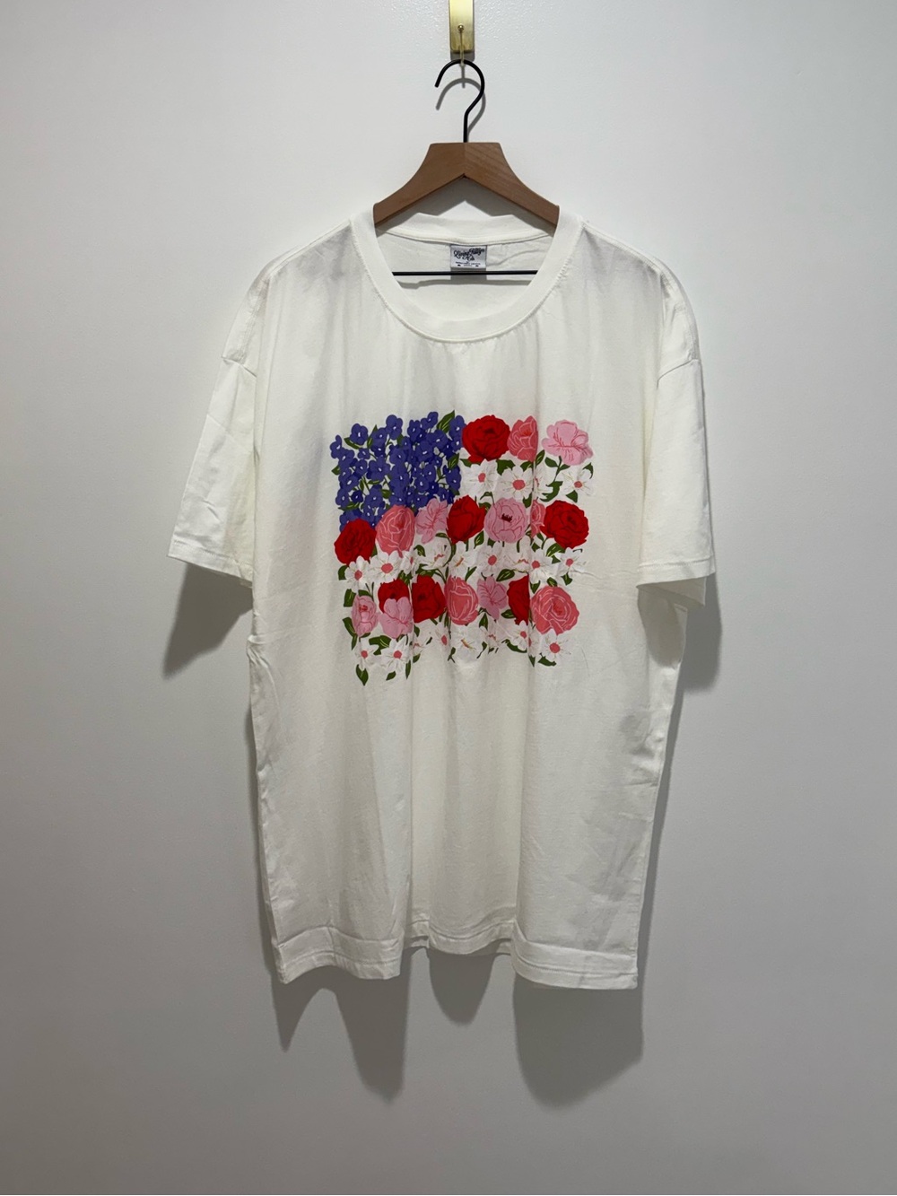 New Living Fully Co Floral Flag Tee